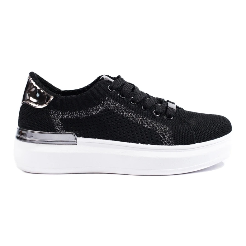 Baskets en textile sur la plate-forme Shelovet noir 2