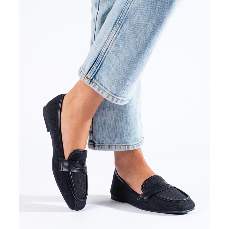 Mocassins Shelovet noirs élégants pour femmes 1