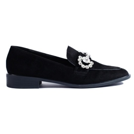 Mocassins en daim noir avec boucle Shelovet 1