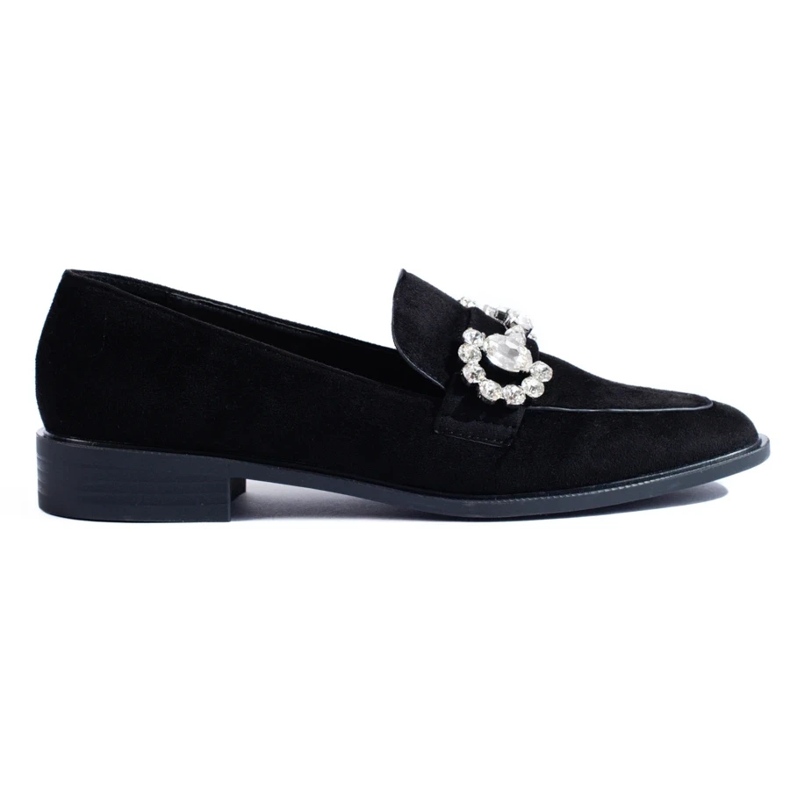 Mocassins en daim noir avec boucle Shelovet le noir 1