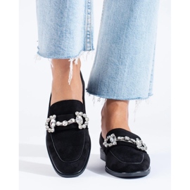 Mocassins en daim noir avec boucle Shelovet le noir 2