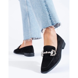 Mocassins en daim noir avec boucle Shelovet le noir 3