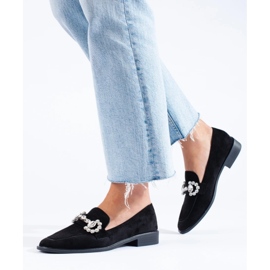 Mocassins en daim noir avec boucle Shelovet le noir 4