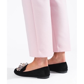 Lords en daim noir avec cristaux Shelovet décoratifs le noir 1