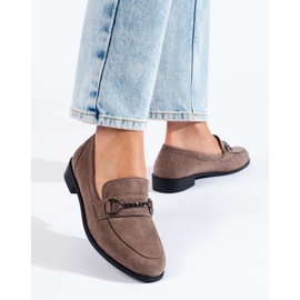Mocassins en daim beige foncé pour femmes de Shelovet 1