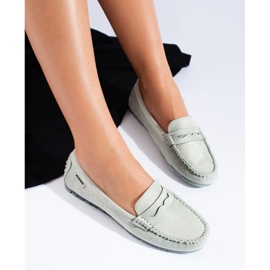 Mocassins en daim vert clair pour femmes de Shelovet 3
