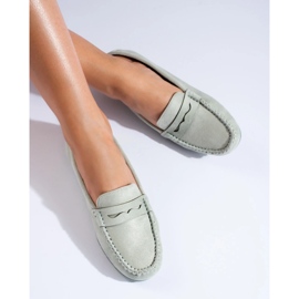 Mocassins en daim vert clair pour femmes de Shelovet 4