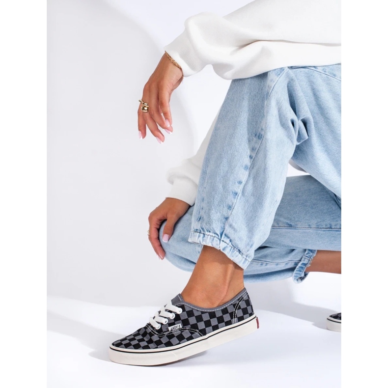 Baskets à carreaux noirs et gris Shelovet 2