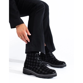 Travailleurs à carreaux Shelovet pour femmes noir 2