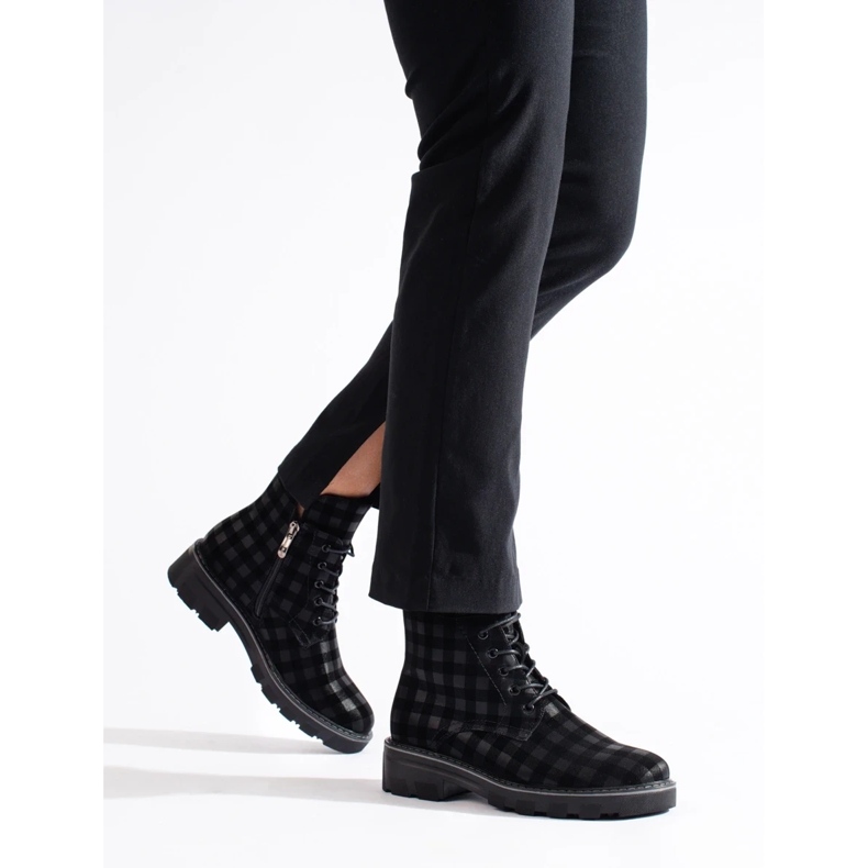 Travailleurs à carreaux Shelovet pour femmes le noir 1 Travailleurs à carreaux Shelovet pour femmes le noir 1