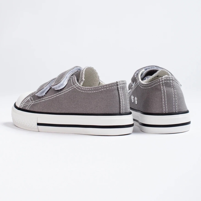 Baskets pour enfants avec velcro gris Vico 1