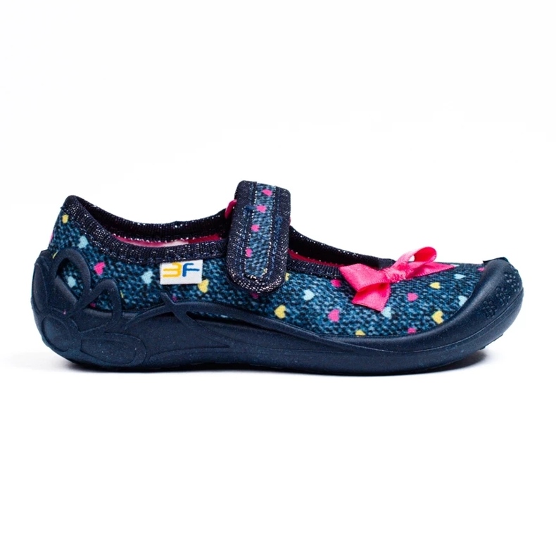 SHELOVET Chaussons pour filles avec coeurs velcro 3F bleu 2 SHELOVET Chaussons pour filles avec coeurs velcro 3F bleu 2