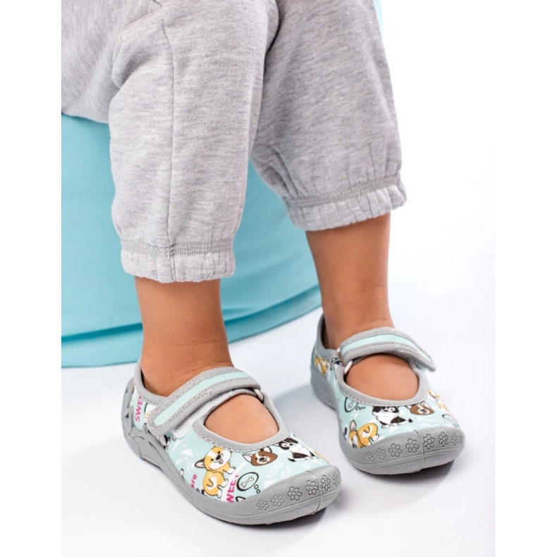 SHELOVET Chaussons pour enfants pour la maternelle avec des chiens 3F bleu 2