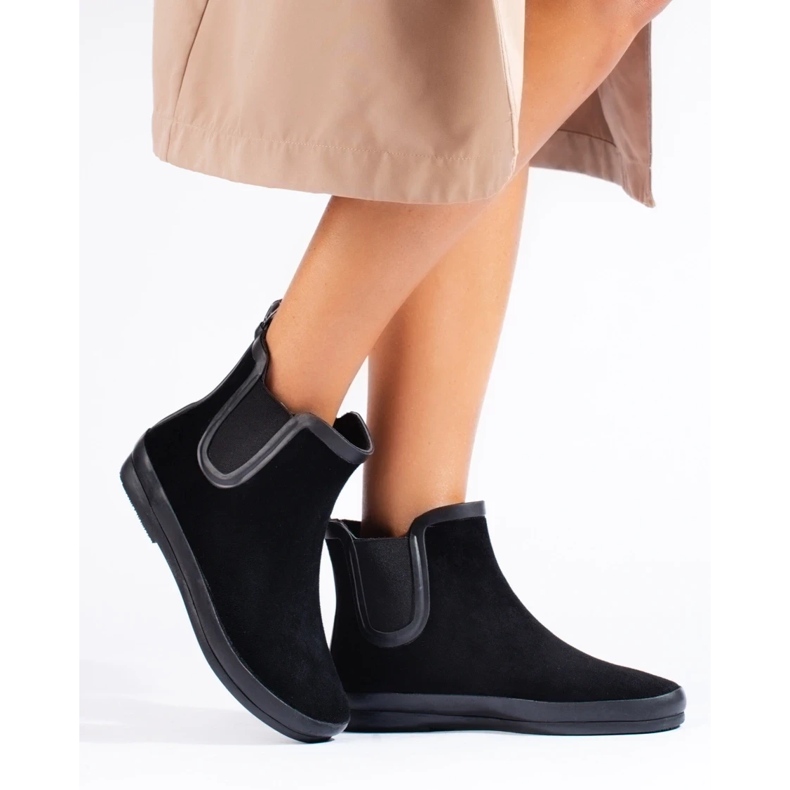 W. Potocki Bottes en daim noires isolées noires Potocki le noir 2