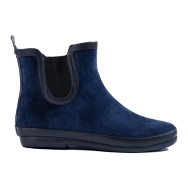 W. Potocki Bottes en caoutchouc isolées en suède bleu marine de Potocki 2
