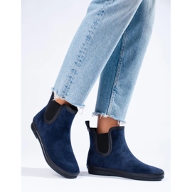 W. Potocki Bottes en caoutchouc isolées en suède bleu marine de Potocki 3