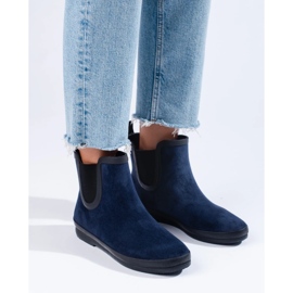 W. Potocki Bottes en caoutchouc isolées en suède bleu marine de Potocki 4