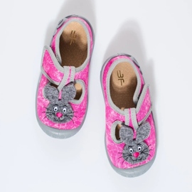 Chaussons velcro fille marbre rose Shelovet 1