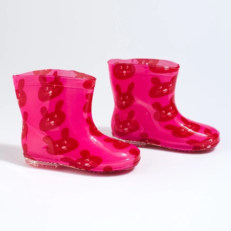 Bottes en caoutchouc rose fille avec lapins Shelovet 2 Bottes en caoutchouc rose fille avec lapins Shelovet 2