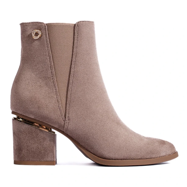 Bottines femme Shelovet en daim beige foncé 2