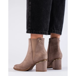 Bottines femme Shelovet en daim beige foncé 1
