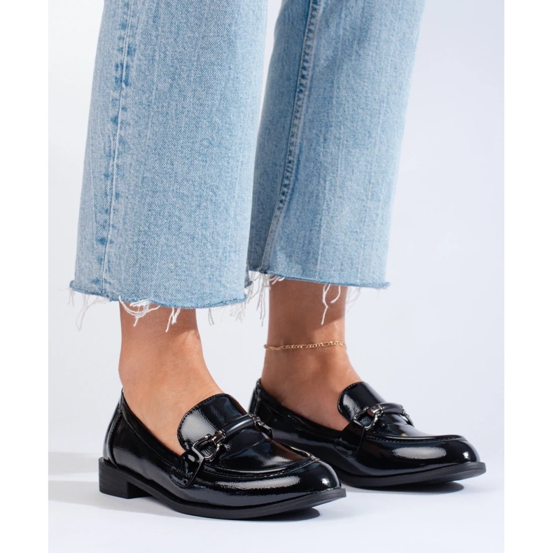 Mocassins classiques laqués noirs Shelovet 1