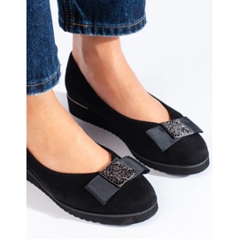Escarpins compensés bas en daim noir Shelovet le noir 4