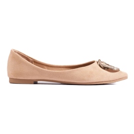 Ballerines femme Shelovet en daim beiges 1