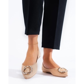 Ballerines femme Shelovet en daim beiges 3