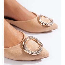 Ballerines femme Shelovet en daim beiges 4