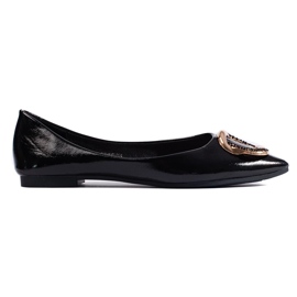 Ballerines femme Shelovet en cuir verni noir 2