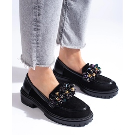 Mocassins en daim noir pour femmes de Shelovet le noir 3