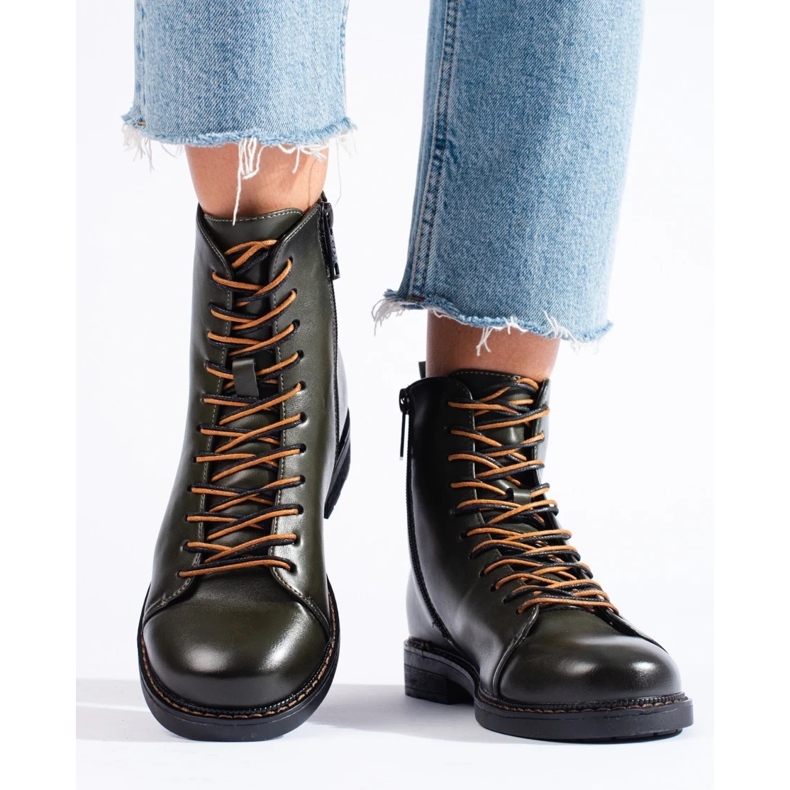Bottines à lacets femme Vinceza vert foncé 2
