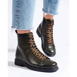 Bottines à lacets femme Vinceza vert foncé 4