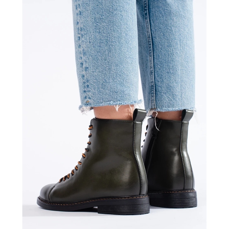 Bottines à lacets femme Vinceza vert foncé 1