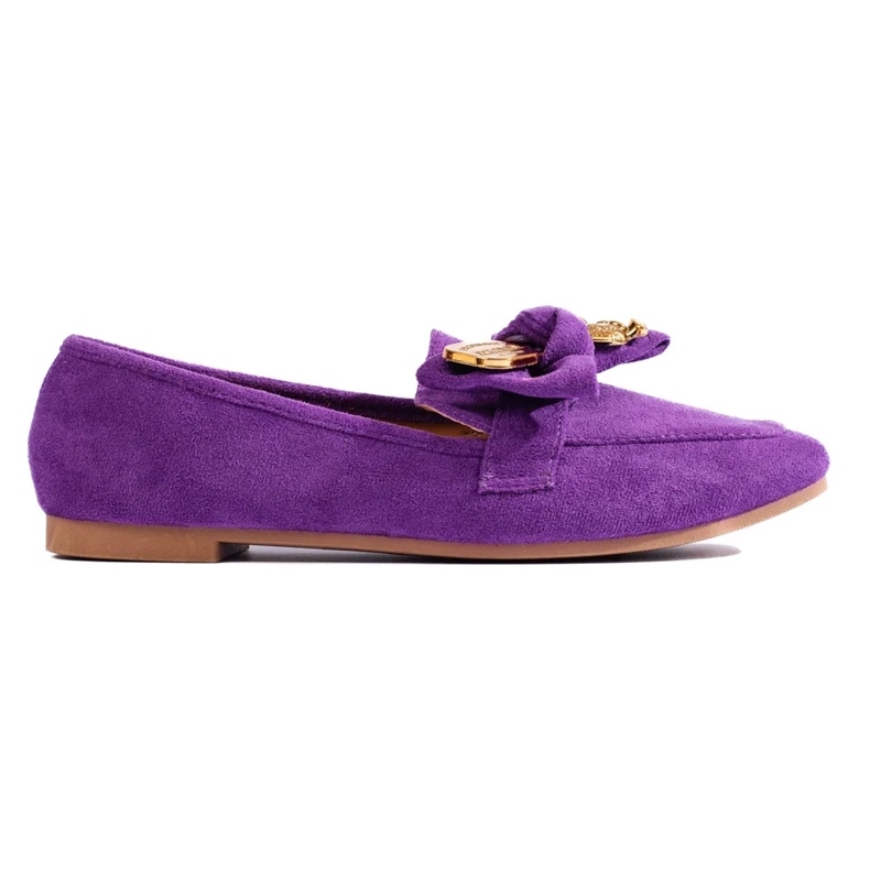 Mocassins femme en daim violet 2