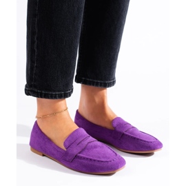 Lords en daim confortables pour femmes, violet Shelovet 2