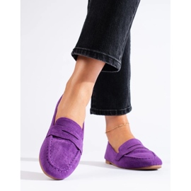 Lords en daim confortables pour femmes, violet Shelovet 4