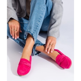 Lords en daim confortables pour femmes fuchsia Shelovet rose 3