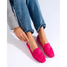 Lords en daim confortables pour femmes fuchsia Shelovet rose 4
