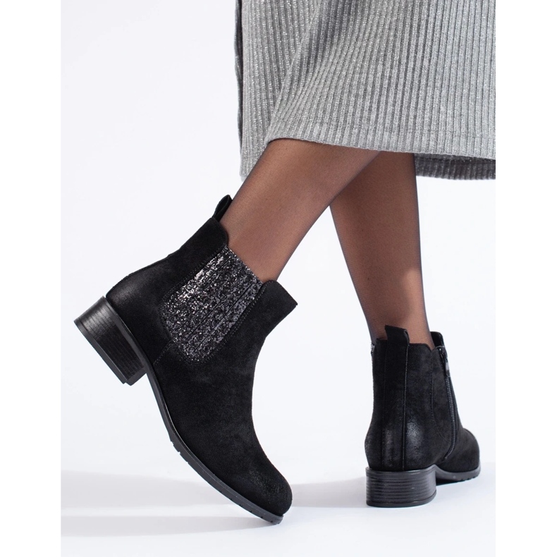 Chelsea boots Shelovet en daim noir femme le noir 2