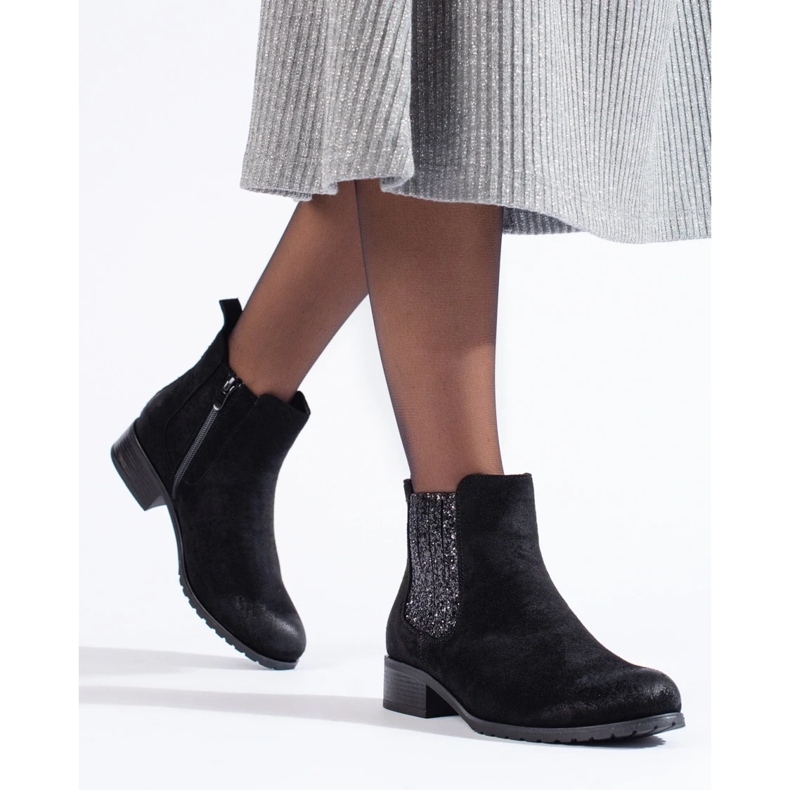 Chelsea boots Shelovet en daim noir femme 1