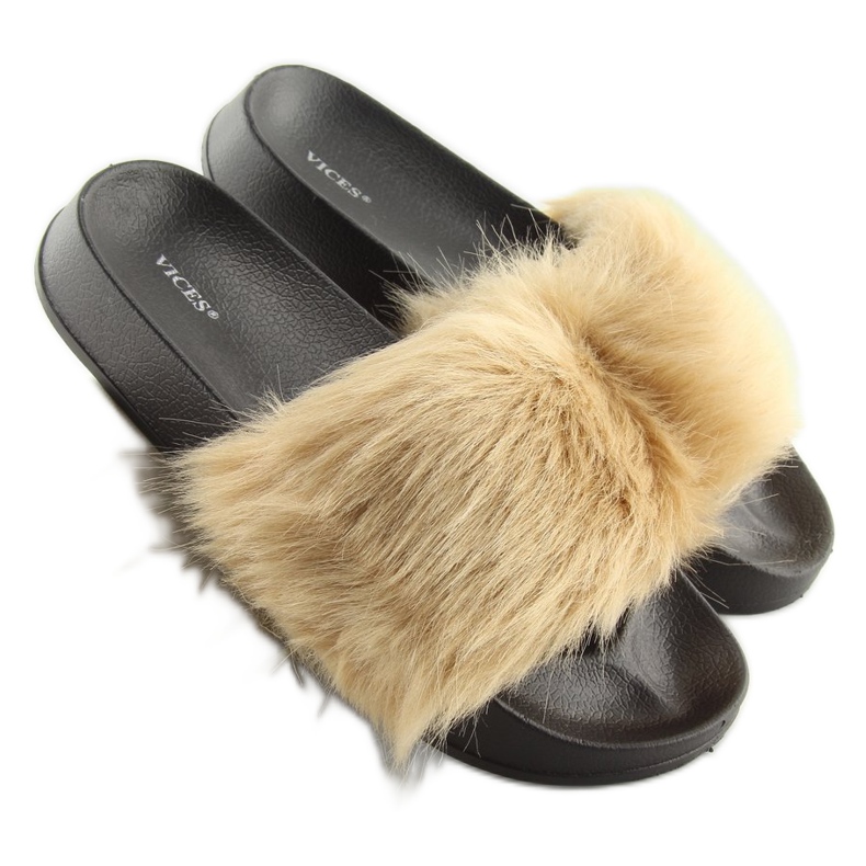 Chaussons fourrure beige S36 beige 2 Chaussons fourrure beige S36 beige 2