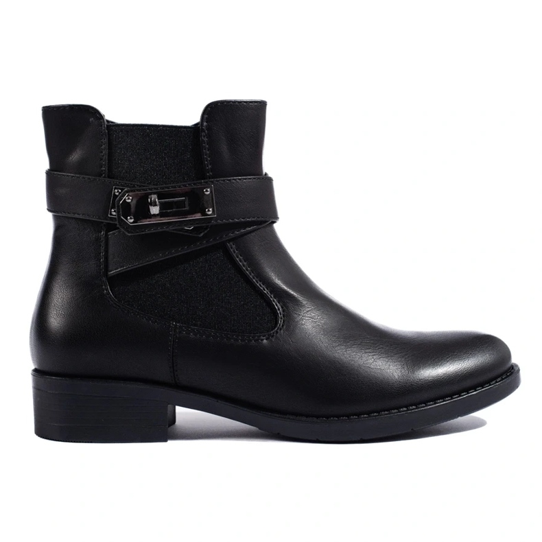 Bottines plates femme Shelovet noires 2