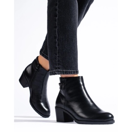 Bottes à talons hauts noires classiques de Daszyński le noir 1