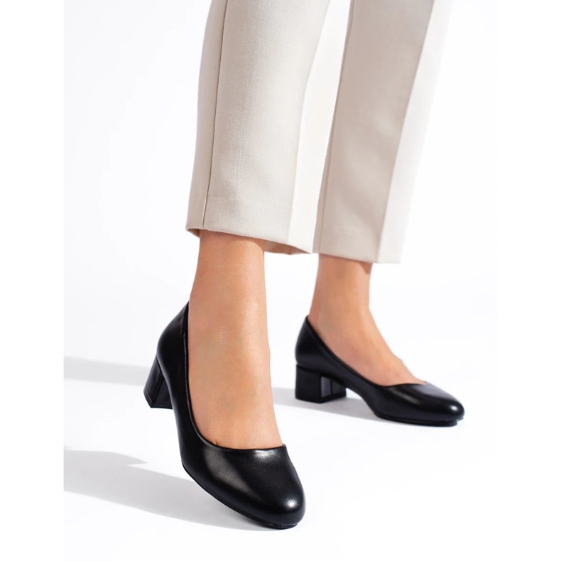 Escarpins femme noirs à petit talon 1