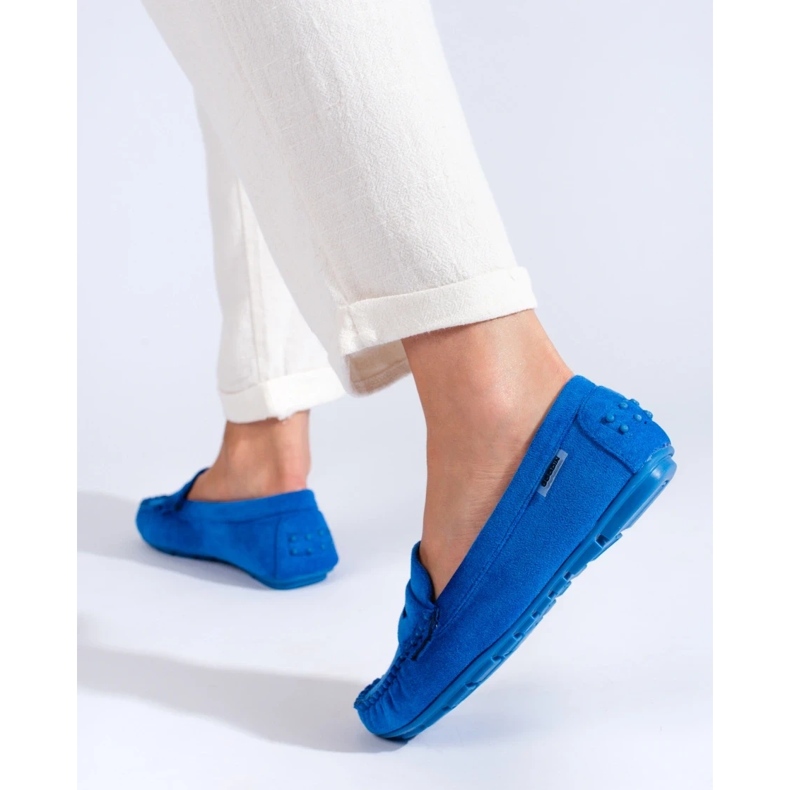 Mocassins en daim bleu 1