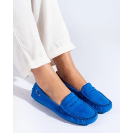 Mocassins en daim bleu 2
