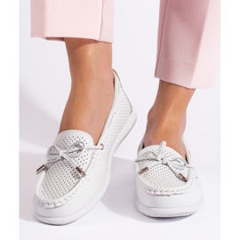 Goodin Mocassins blancs femme blanche 2