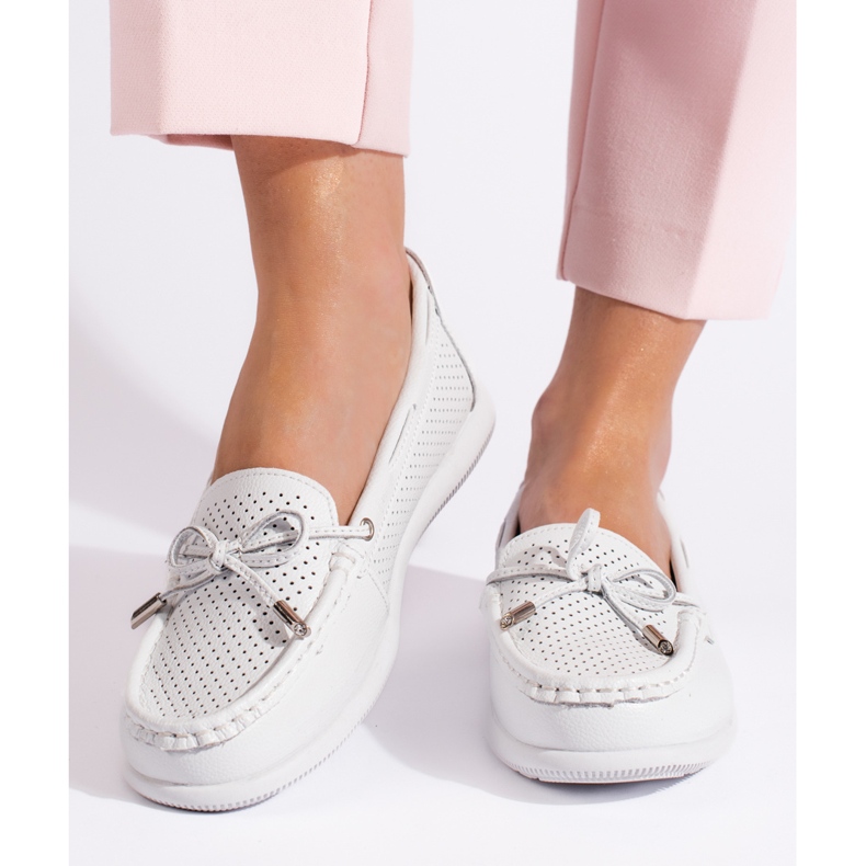 Goodin Mocassins blancs femme blanche 2